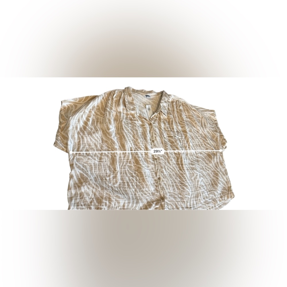 NWT Lot of (2) Old Navy Short Sleeve Shirts Tops Coral Zebra Gauzy Women's XXL - Picture 15 of 16